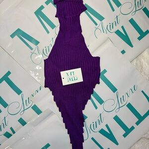 Mint Luxxe Purple Ribbed Knit Top